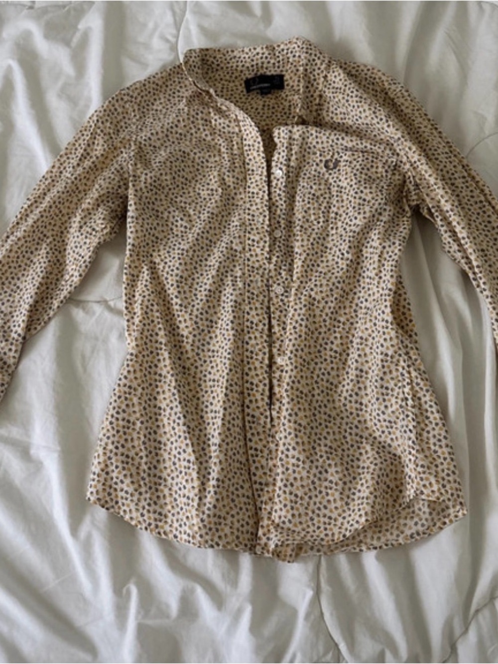 Fred Perry Beige Printed Button-Down Shirt